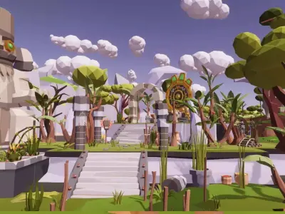 Low Poly Megapack 2in1 v1 - Unity  Low-poly 3D model