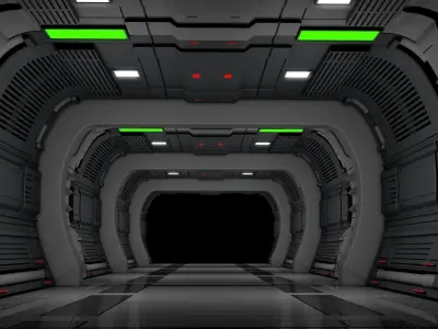 Sci Fi Corridor 3D model 107