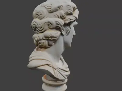 Bust of Apollo Cry Low-poly 3D model