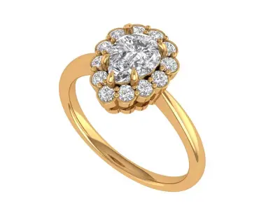 Pear Solitaire Ring 3D print model purchase
