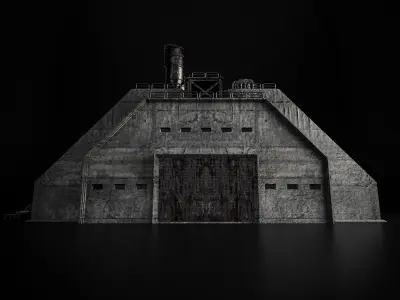 INDUSTRIAL SCIFI BUILDING 05 Low-poly 3D model