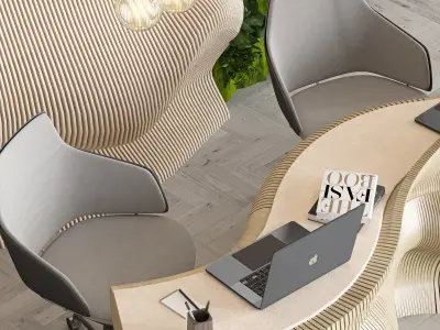 reception desk composition Low-poly 3D model