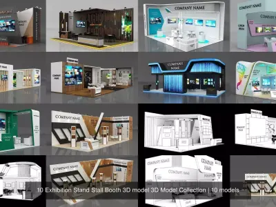 10 Exhibition Stand Stall Booth 3D model 3D Model Collection 3D Model Pack 2