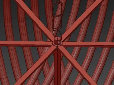 Retro Frozen Glass Chandelier 66 3D model