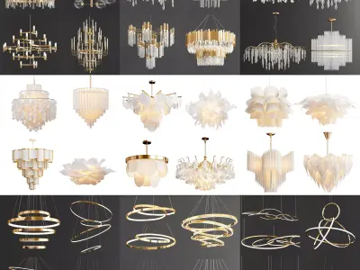 Chandelier Collection 001 High Quality 36 type lighting set 3D model