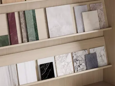 A display stand with samples of finishing materials 3D model