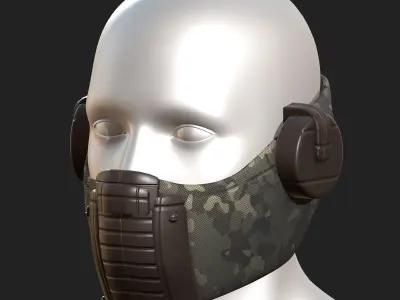 Gas mask respirator helmet scifi fantasy futuristic  Low-poly 3D model