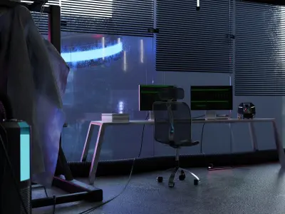 Cyberpunk Apartment Scene V2 - High Detail 3D model - NEW MODEL 3D model