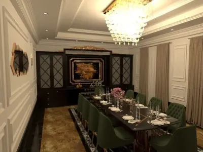 classic dining room 3D model