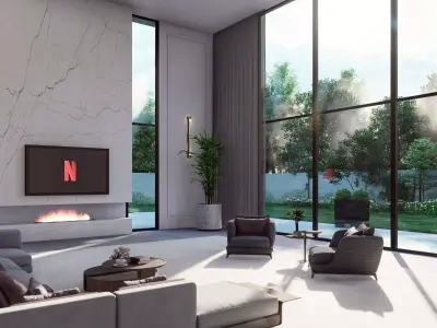 Allura Living Room Interior Design 3D model