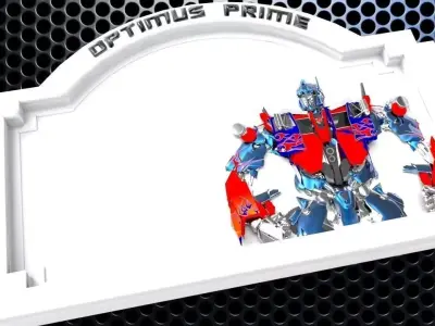 Optimus Prime Bedroom Door Sign Template - 2 versions 3D print model