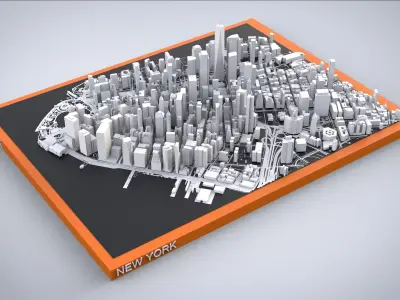 Cityscape New York USA 3D model