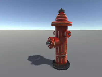 Fire Hydrant Low-poly 3D model