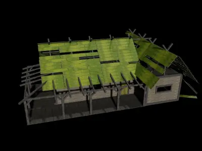 Abandoned cabin Free low-poly 3D model