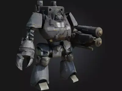 Armored Combat Robot 3D Model 3D model