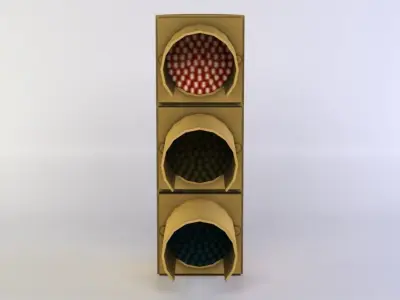Traffic light Low-poly 3D model 11