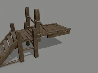 Wood  Bridge  1 Low-poly 3D model