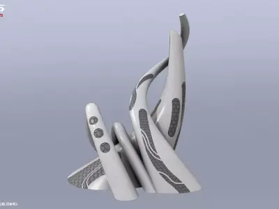 Scifi building Low-poly 3D model buy
