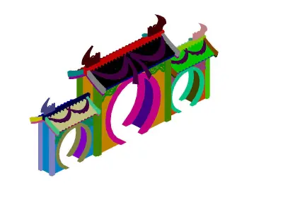 Game Architecture - brothels - house lanterns 3D model