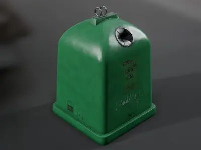 Recycling container D Low-poly 3D model