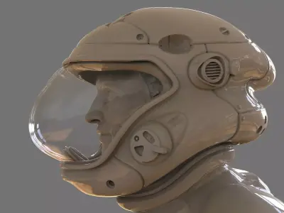 Astronaut Girl Bust 3D print model