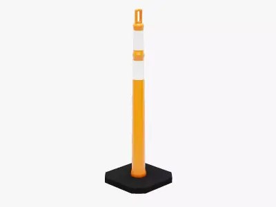 Traffic Cone Delineator Post Low-poly 3D model