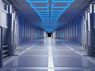 Futuristic Tunnel Animated 3D model