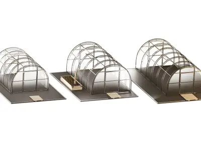 Set Of Arched Greenhouses 6m 5m 4m 3D model