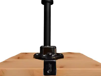 Modern Industrial Wood Metal Stand Low-poly 3D model