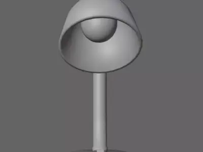 Desk Lamp blue-red Low-poly 3D model  Texture