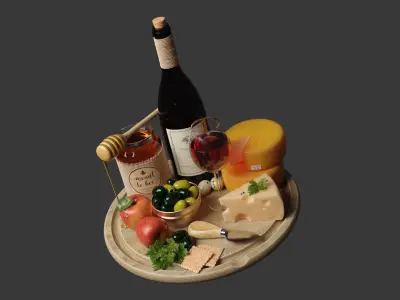 Cheese and Honey Set 3D model