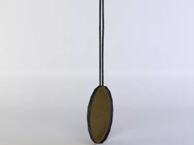 Lamp leather pendant hanging from cord Low-poly 3D model