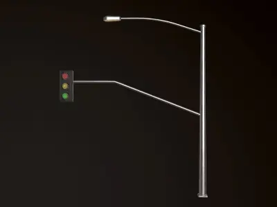 Traffic Light - PBR Game Ready Low-poly 3D model