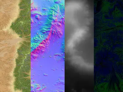Tropical Island Terrain 1 Low-poly 3D model