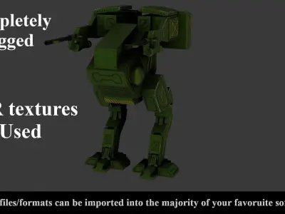 Sci Fi MECHA A1 - Low poly - Game Ready - PBR Low-poly 3D model