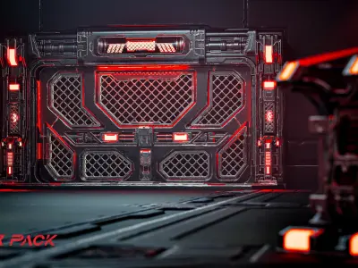 Sci-fi Door Pack 3D model