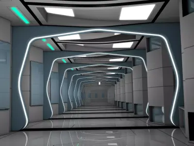 Sci Fi Corridor Futuristic Corridor 3D model