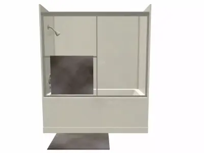 Shower Tub Low Poly Low-poly 3D model