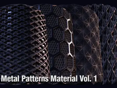 20 Metal Patterns PBR Material Texture