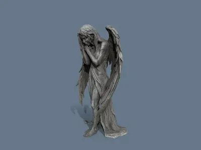 angel statue  Low-poly 3D model