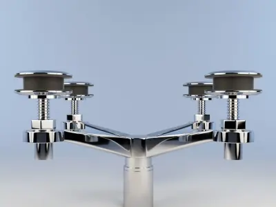 Sadev Spider Fitting 4 Arms - Glass Hardware 3D model