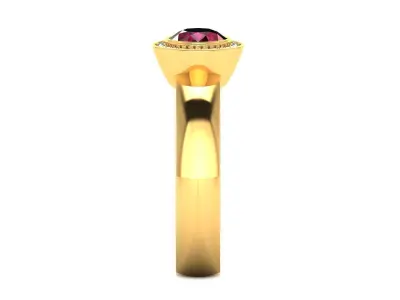 Solitaire Engagement Wedding Oval Stone Ring 3D print model