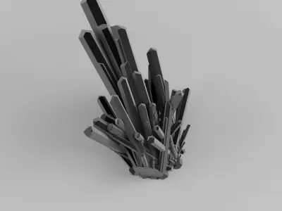 Crystal Emerald Gems Black and White 3D Object 3ds 2019 3D model