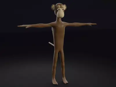 NFT Ape Low-poly 3D model