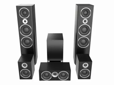 Full range floor standing 6 1 speaker system 3D model