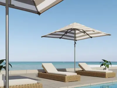 Outdoor umbrella Low-poly 3D model