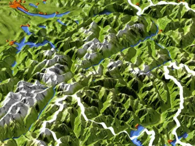 Switzerland High resolution 3D relief maps 3D model