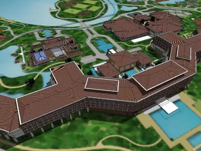 vacation spot-Resort-Fashion Leisure Hotel-0122 3D model