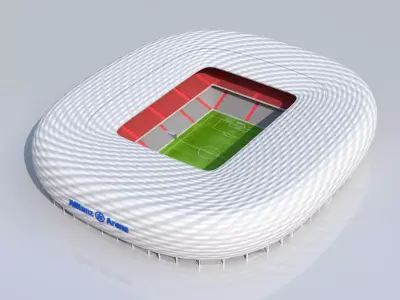 Allianz Arena Munich Stadium Euro 2024 Low-poly 3D model