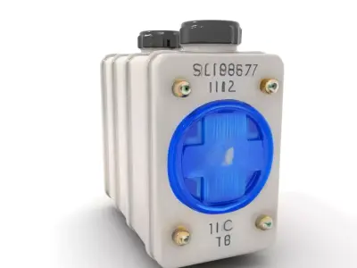 Industrial Sensor Model Pack with Blue Indicator Light Low-poly 3D model